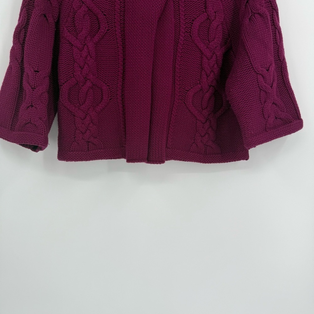 Fossil Sweater Cotton Wool Blend Purple Magenta Women's Size Large Cardigan - Picture 3 of 8